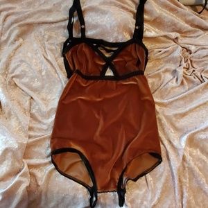 Solstice Intimates Velvet crotchless bodysuit